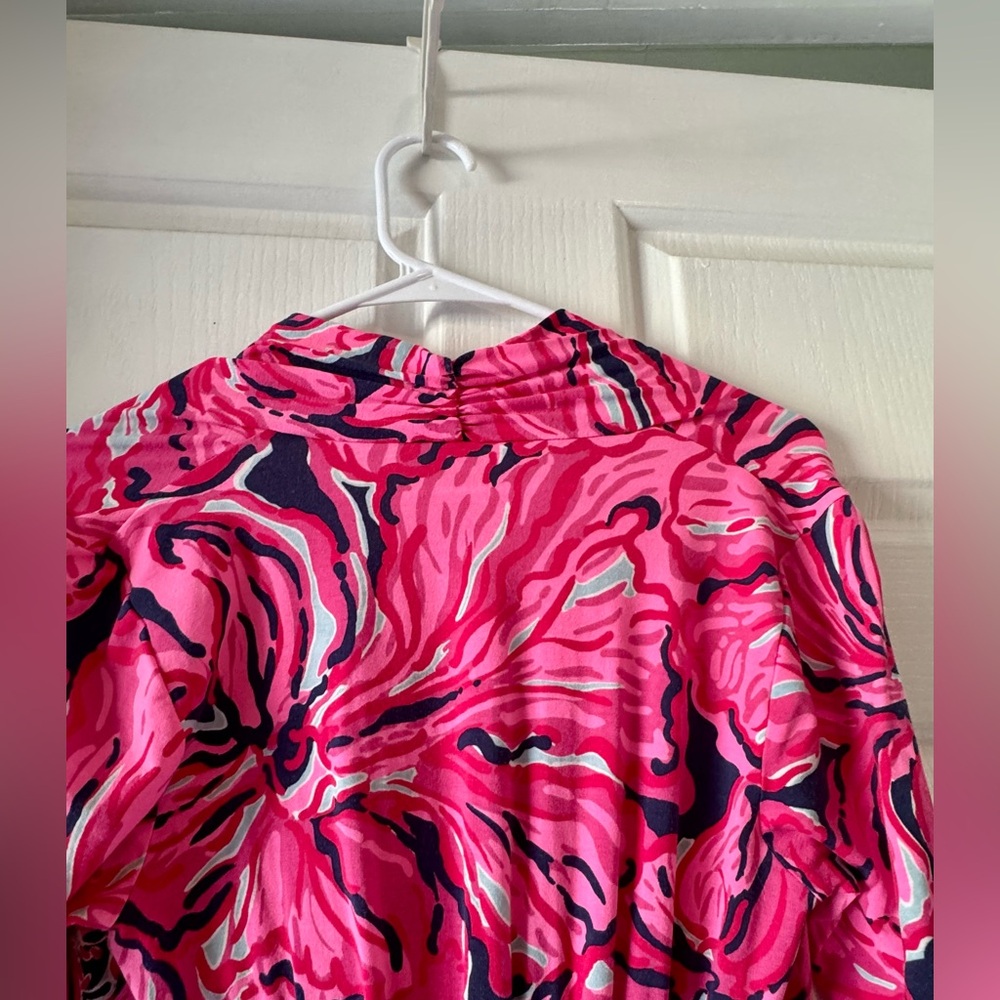 LILLY PULITZER “Alexandra” 3/4 Sleeve Pink Floral Dress - Picture 10 of 13
